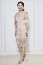 Load image into Gallery viewer, Oydis Cape Guipure Dress