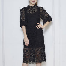 Load image into Gallery viewer, Oydis Cape Guipure Dress