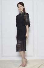 Load image into Gallery viewer, Oydis Cape Guipure Dress