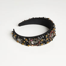Load image into Gallery viewer, Rhinestone Black Acrylic Headband