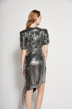 Load image into Gallery viewer, Holyn Metalic Ruffle Dress