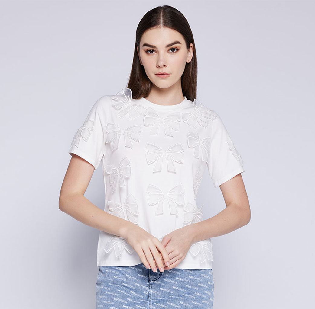 Bow Embroidered Tee