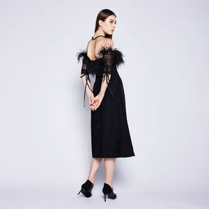Sable Feather Tube Dress