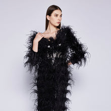 Load image into Gallery viewer, Avis Feather Sequin Dress
