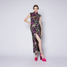 Load image into Gallery viewer, Meng Yao Velvet Maxi Qipao
