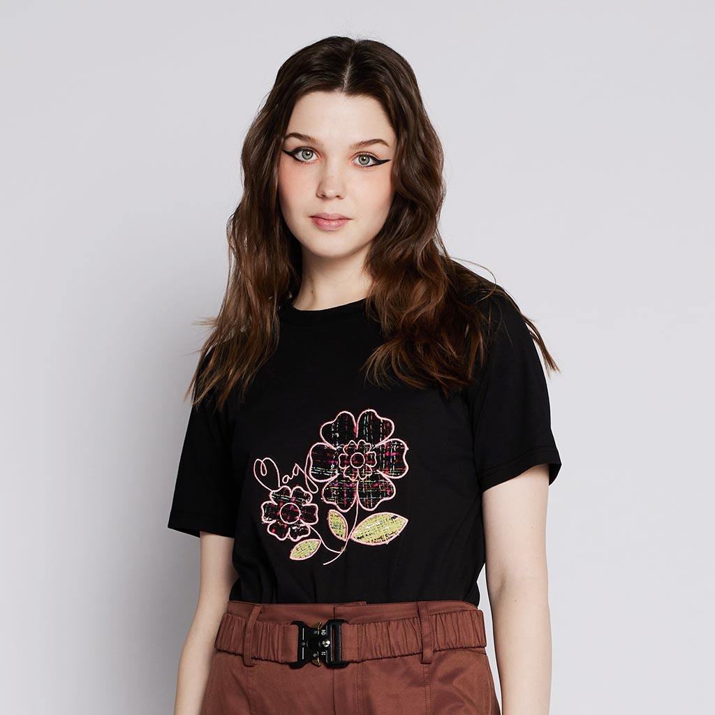Embroidered Flora Tee