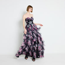 Load image into Gallery viewer, GEMY TULLE FLORAL MAXI TUBE DRESS
