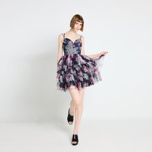 Load image into Gallery viewer, GAMA TULLE FLORAL STRAPPY DRESS
