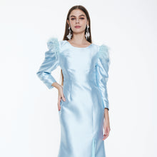 Load image into Gallery viewer, Lifah Feather Maxi Dress
