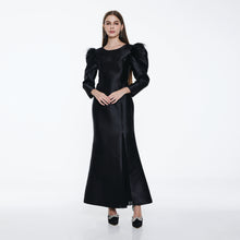 Load image into Gallery viewer, Lifah Feather Maxi Dress
