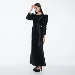 Lifah Feather Maxi Dress