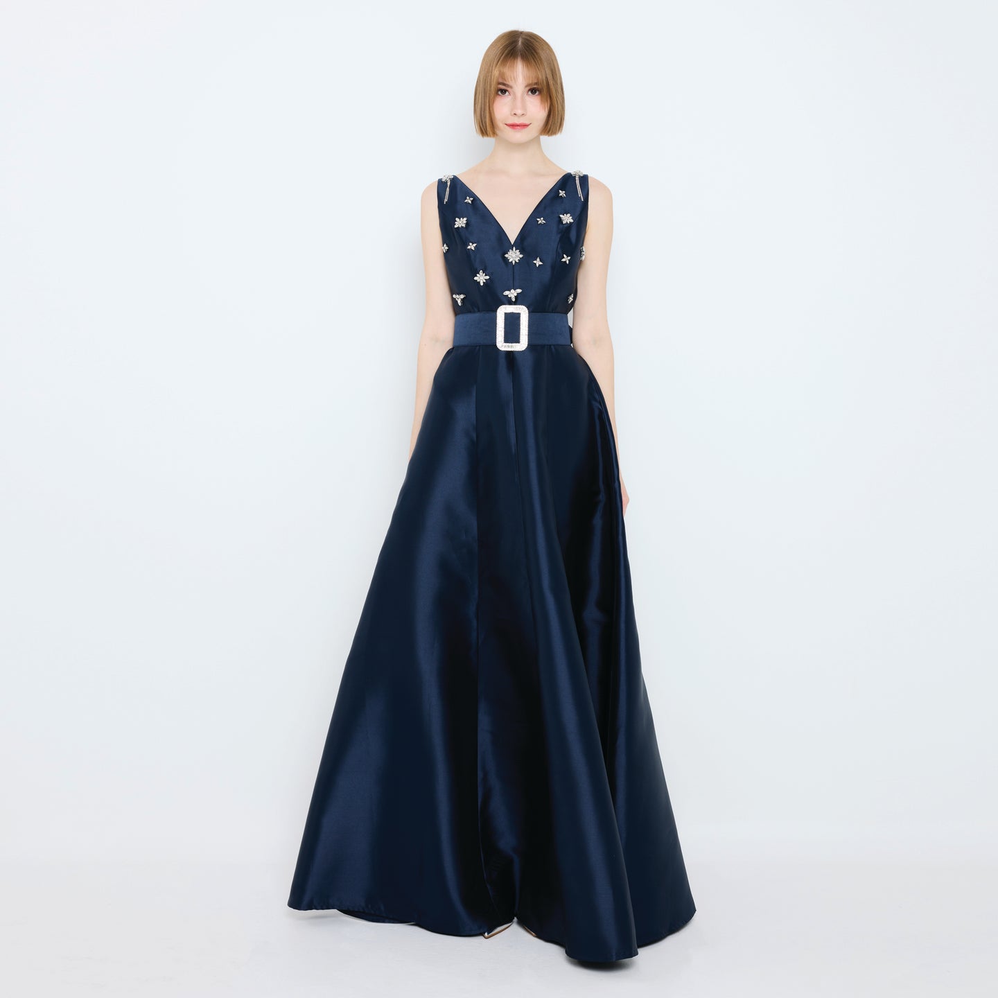 Diamante V-Neck Gown