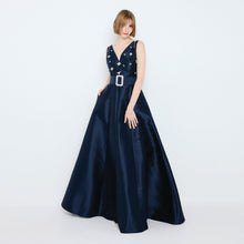 Load image into Gallery viewer, Diamante V-Neck Gown

