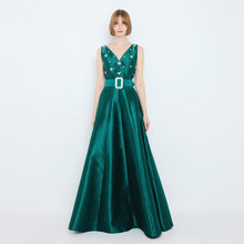 Load image into Gallery viewer, Diamante V-Neck Gown
