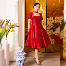 Load image into Gallery viewer, Li Yan Diamante Flare Qipao
