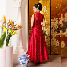 Load image into Gallery viewer, Li Ying Diamante Lace Maxi Qipao

