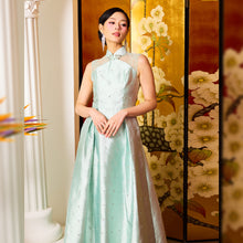 Load image into Gallery viewer, Li Ying Diamante Lace Maxi Qipao
