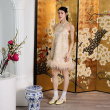 Load image into Gallery viewer, Li Mei Feather Halter Dress
