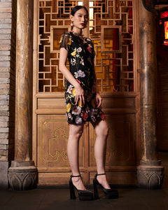 Mei Huā Floral Applique Dress