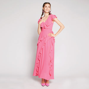 Ruffles Chiffon Maxi Dress