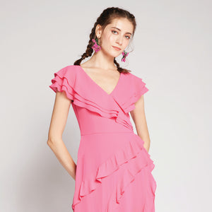 Ruffles Chiffon Maxi Dress