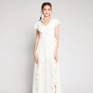 Ruffles Chiffon Maxi Dress