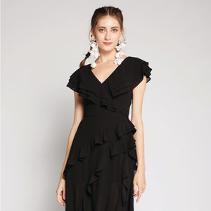 Ruffles Chiffon Maxi Dress