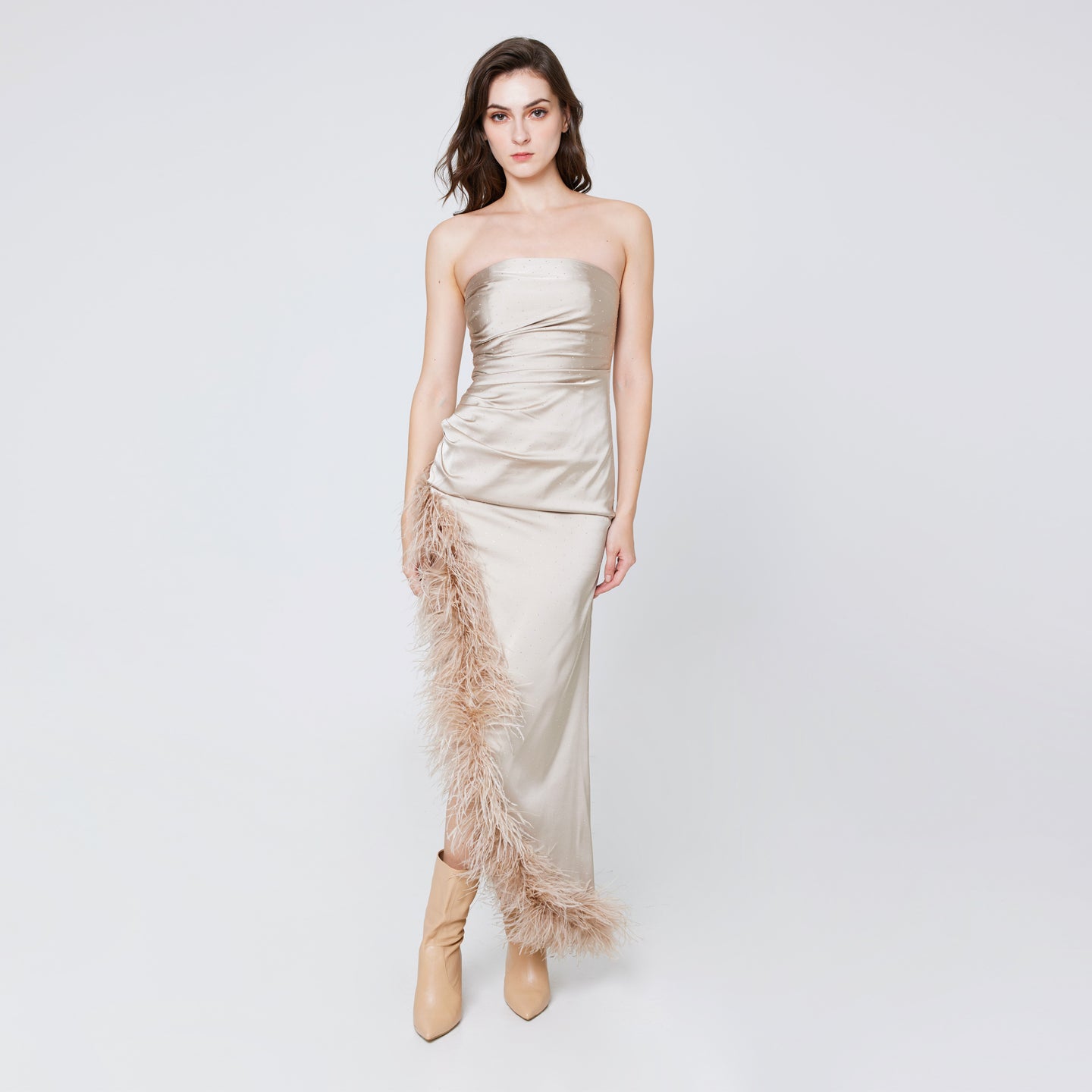 Coryn Feather Tube Gown