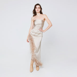 Coryn Feather Tube Gown