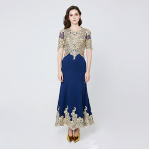 Barbara Gold Lace Gown