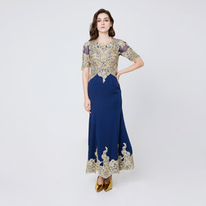 Barbara Gold Lace Gown