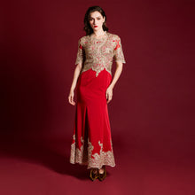 Load image into Gallery viewer, Barbara Gold Lace Gown
