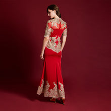 Load image into Gallery viewer, Barbara Gold Lace Gown
