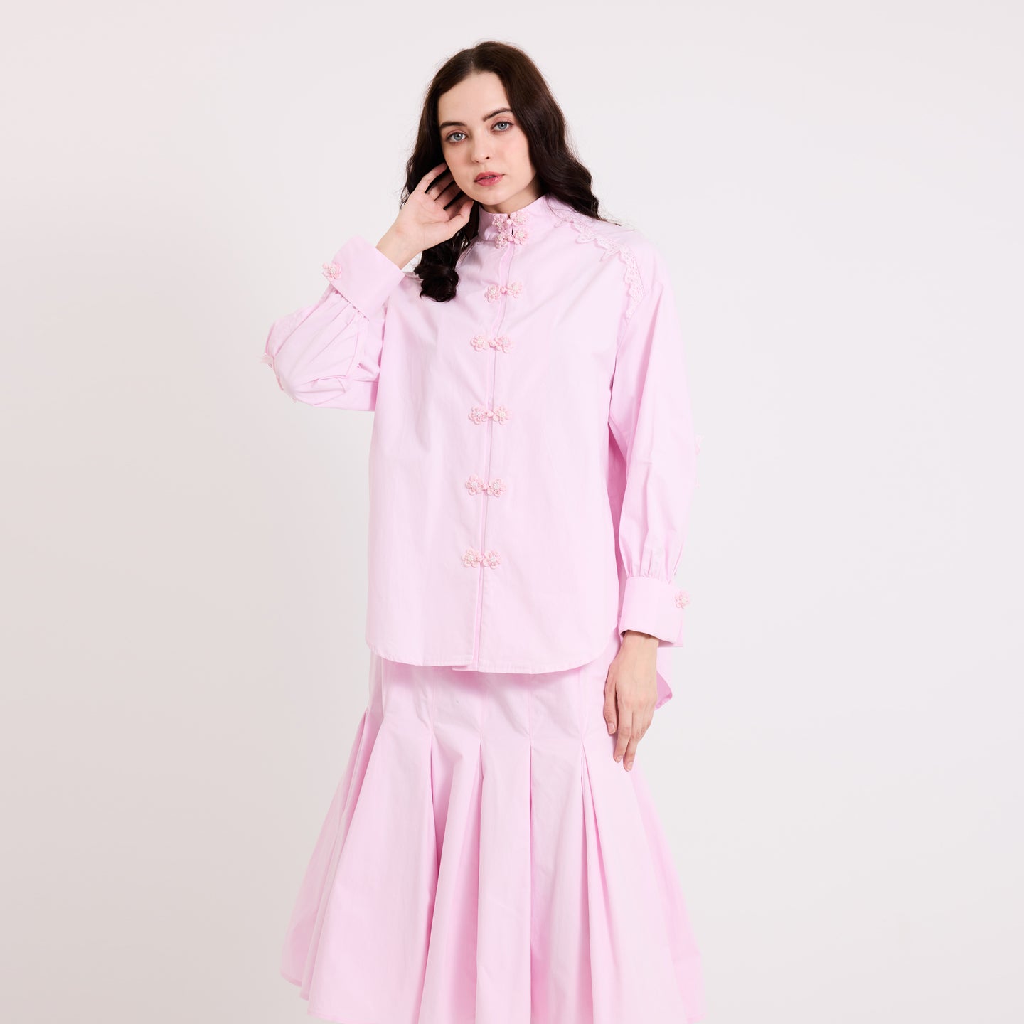 Mandarin Lace Shirt
