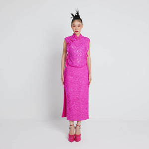 Xin Yue Sequin Qipao Collar