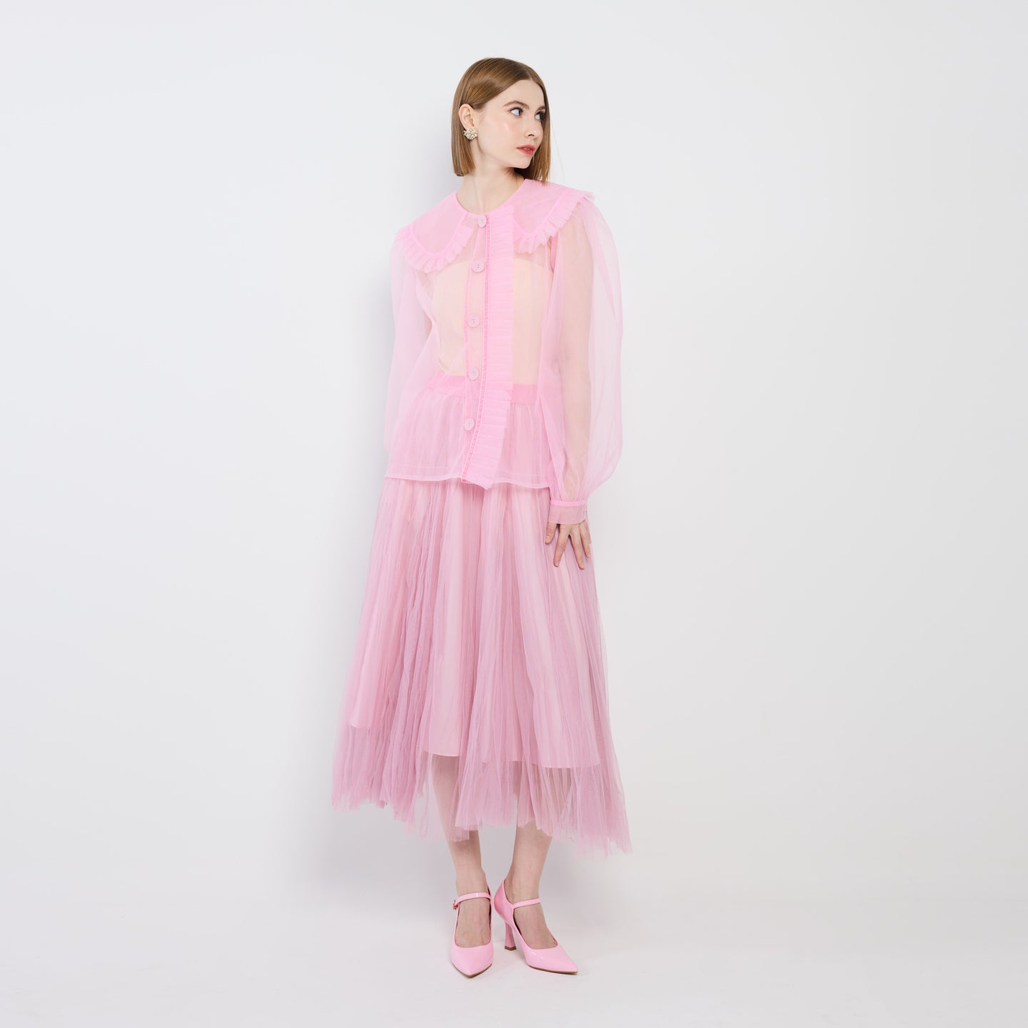 Tulle Pleated Shirt