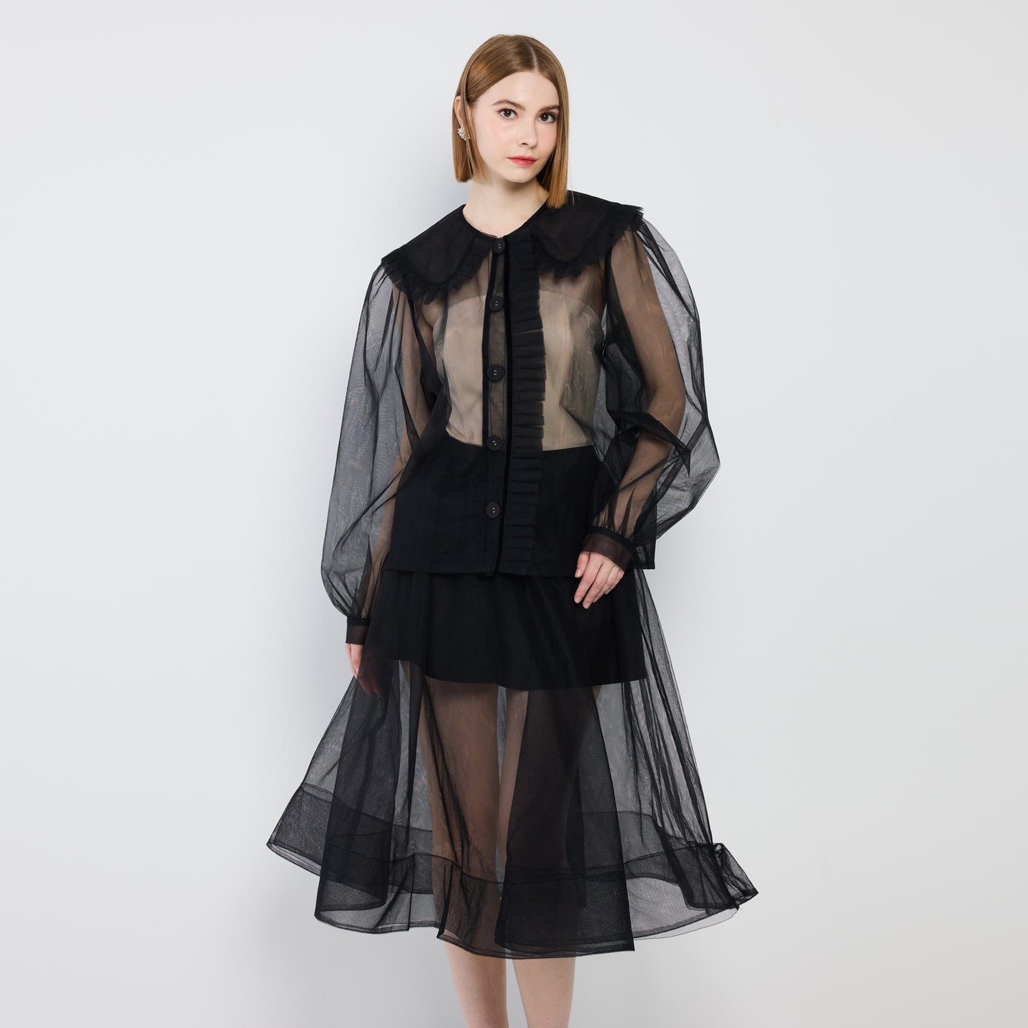 Tulle Pleated Shirt