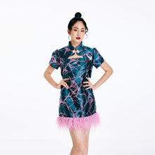 Load image into Gallery viewer, Mei Mei Feather Tube Dress
