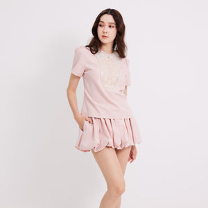 Embellished Collar Top
