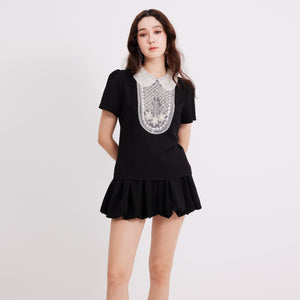 Embellished Collar Top