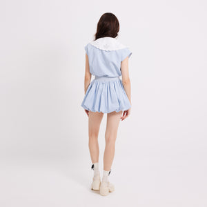 Emb Collar Top