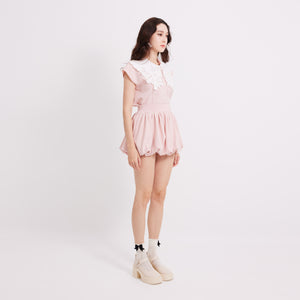 Emb Collar Top