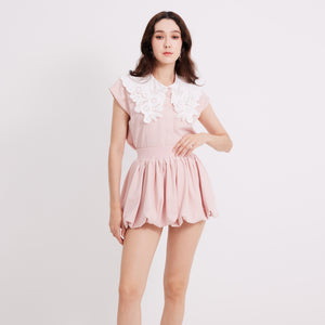 Emb Collar Top