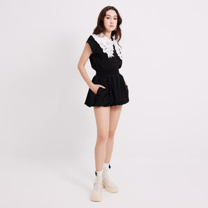 Emb Collar Top