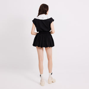Emb Collar Top