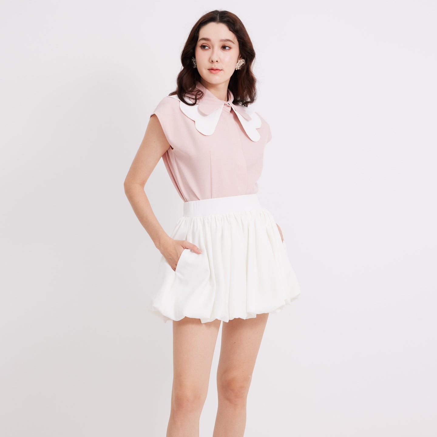 Scallop Collar Top