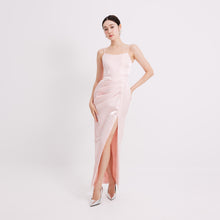 Load image into Gallery viewer, Riva Satin Strap Pleated Gown
