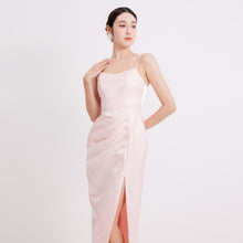 Load image into Gallery viewer, Riva Satin Strap Pleated Gown

