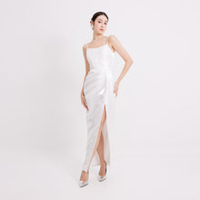Load image into Gallery viewer, Riva Satin Strap Pleated Gown
