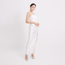 Load image into Gallery viewer, Riva Satin Strap Pleated Gown
